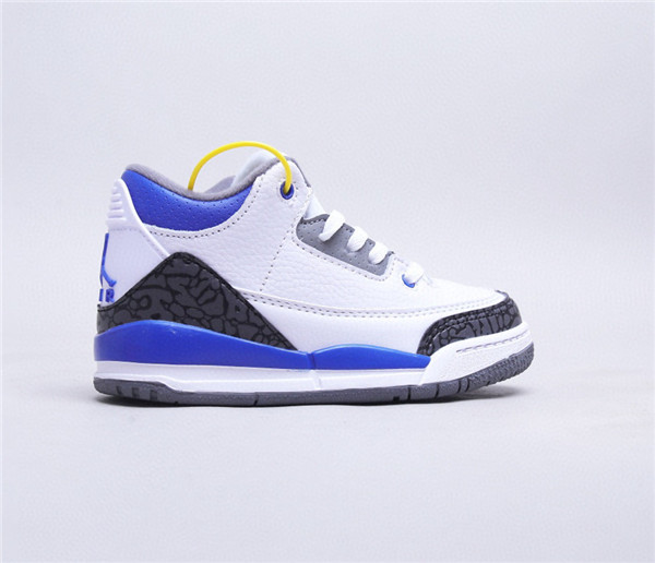 Youth Running weapon Super Quality Air Jordan 3 White/Blue Shoes 012